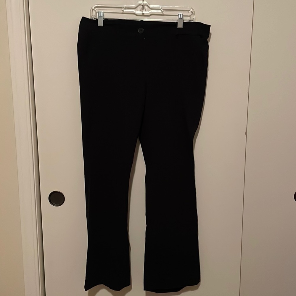 Lane Bryant: Black Flare Leg Dress Pants with Buttons (14)